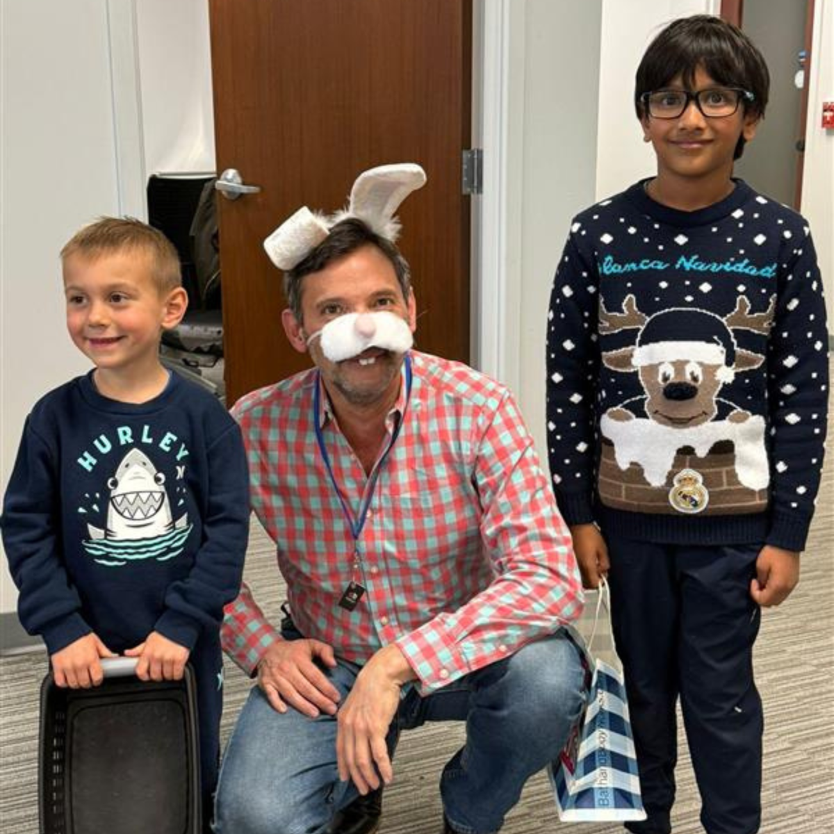 bunny with two kids